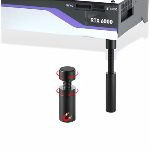 Suporte para Placa de Vídeo GPU, em Alumínio, Tamanho Ajustável, Base Magnétiga e Antiderrapante. Apoio para Placa de Vídeo (Pequeno 27-50mm)