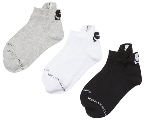 KARL LAGERFELD Herren K/Kameo Logo Sneaker Sock (3 Pack) Schwarz/Weiß/Grau 39-42