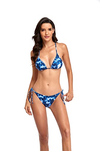 WXXGY Les Troncs Aux Femmes Diviser Maillot Den Dentelle Haut Taille Maillot Den Maillots Den Plus Taille Bikini Vêtements Den ./blue/XL Cover