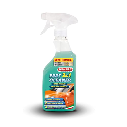 Ma-Fra, Fast Cleaner, Quick Detailer & Clay Lube, Quick Cleaner, Polisher & Lubricant for Claybar, Eliminates Surface Dirt & Bird Guano, Anti-Rain & Anti-Fingerprint, 500ml