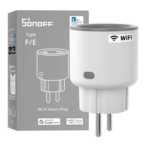 SONOFF S60TPF Smart Wlan Steckdose 16A 4000W, Smart Stecker mit Strommessung, Überlastschutz, Sprachsteuerung, Kompatibel mit Alexa/Google Home (2.4G WiFi)