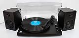 GPO Piccadilly Retro Bluetooth 3-Speed Turntable with Perspex Lid and External S...