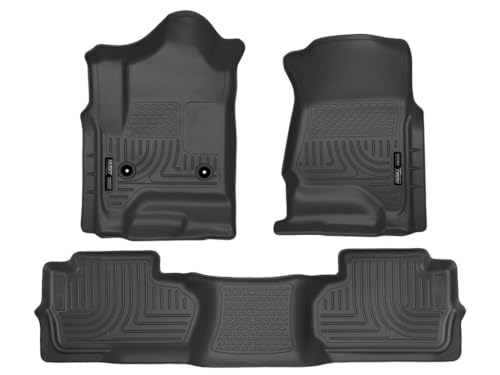 Husky Liners Weatherbeater Floor Mats | Fits 2014-2019 Chevrolet Silverado & GMC Sierra 1500 (19 LD Only); 15-19 Silverado/Sierra 2500/3500 Dbl Cab (Footwell Cvg) | Front & 2nd Row, 3-pc Black - 98241 by Husky Liners - Used condition - US$122.13