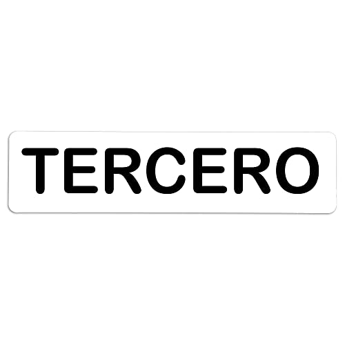 Becral® - Adhesivo de Vinilo TERCERO | Pegatina puerta de VINILO | Señal informativa | Cartel Puerta 200x50mm