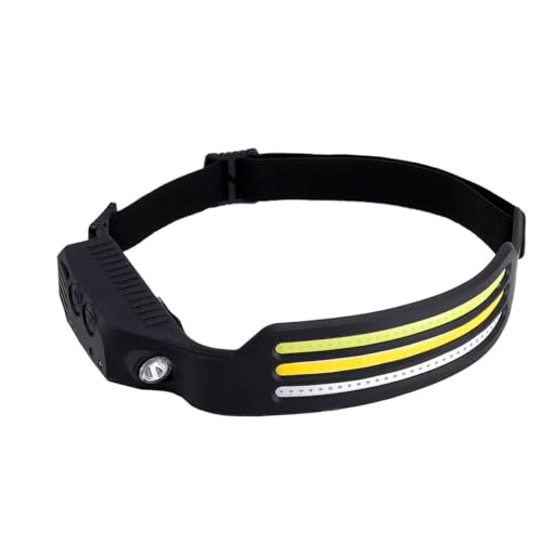 Lanterna de Cabe&ccedil;a LED com 3 Fitas Recarreg&aacute;vel USB Tipo-C 500 L&uacute;mens com Sensor e Ilumina&ccedil;&atilde;o...