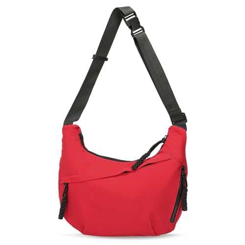 Arch Moon Crossbody Bag for Women, Nylon Curved Purse, Lightweight Dumpling Shoulder Sling Bag for Travel Casual