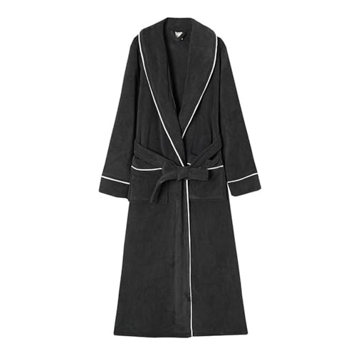 Mens Fleece Robe,Plush Long Bath Robes Cozy Warm Bathrobe Fuzzy Male Spa Robe With Pockets Tall and Big Sleepwear Pjs3