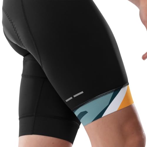 SIROKO - Fahrrad-Trägerhose für Damen BX Jungle - M - Schwarz/Weiß/Grün