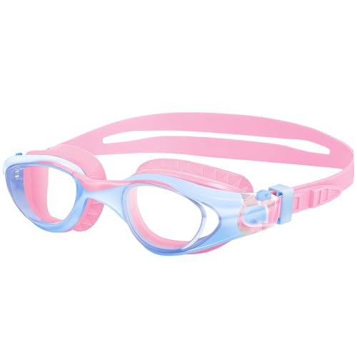 Vvinca Kids Swim Goggles for Boys Girls Age 6-14 Anti-Fog UV Protection Clear Swimming Goggles Leak-Proof Kids Pool Goggles with Easy Side-Pull Adjustment for Toddler Youth Pool Water Swimming