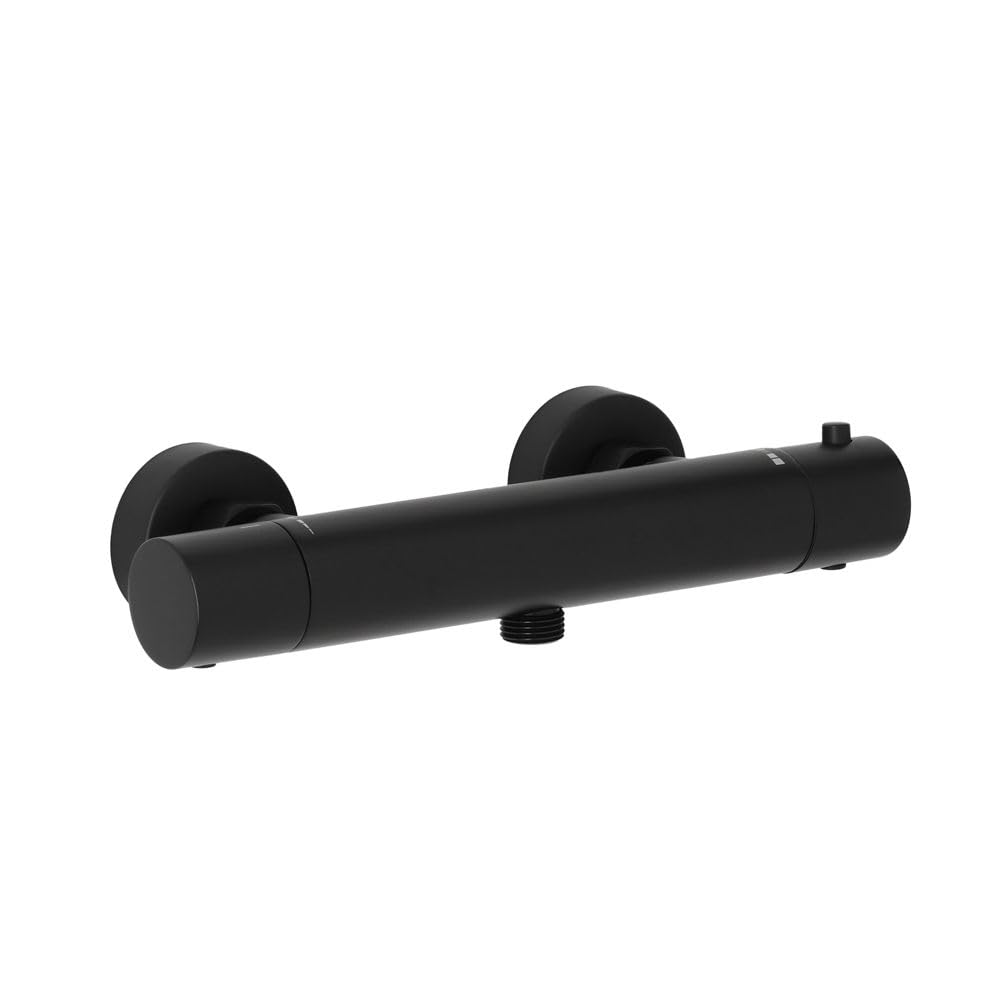 Milano Elsie Round Thermostatic Bar Mixer Shower Valve - Black