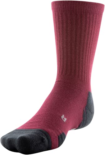Under Armour Adult Team Crew Socks, 1-Pair, Cardinal/Black/White, Medium