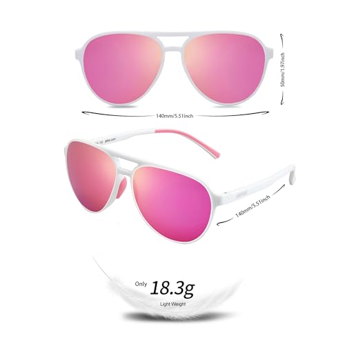Image of Jefoo Polarized Aviator Sunglasses for Women Men Retro Trendy Sports Sunglasses for Outdoor UV400 Protection