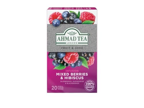 Ahmad Tea Mixed Berries 20 Bolsitas Té de Frutas, Mezcla de Frutas, 40 Gramos
