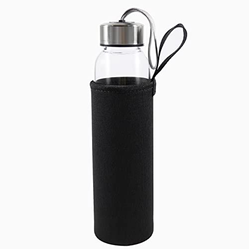 Soulnioi Hexagonal Crystal Glass Water Bottle with Protective Cover and Crushed Stones - Removable Gemstone Flask, 550ML - Purple - Image 3