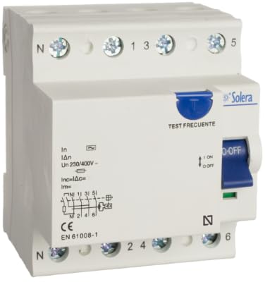 Diferencial 4P 40A clase AC con protección tetrapolar de 4 módulos Solera