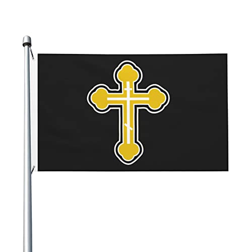 Bandera De Jardín Cruz Ortodoxa Rusa Regalo De Pascua Serbio Griego Bandera De Patio Duradera Exterior Bandera Color Vivo Bandera De Césped Para Balcón Puerta Jardín 152x90 cm
