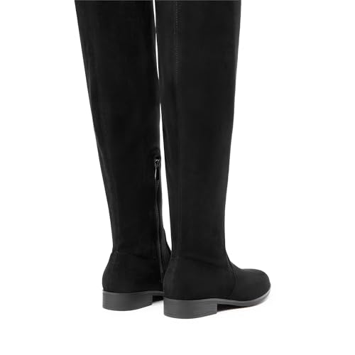 DREAM PAIRS Women's Thigh High Boots Low Block Heel Casual Fashion Over the Knee Boots4