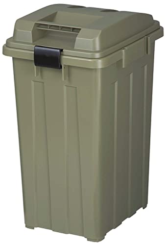 新輝合成 トンボ ゴミ箱 連結可能 45リットル カーキグリーン 幅33.5×奥行41.5×高さ60.5cm 蓋付き 分別 丈夫 屋外 ベランダ 大きい アウトドア 日本製 - SHINKIGOSEI - 商品画像