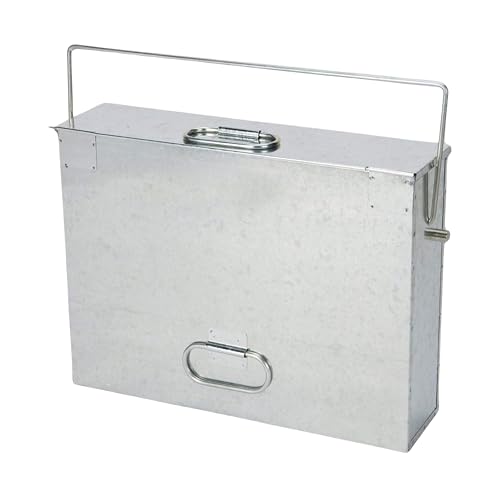 ADEPTNA Heavy Duty Metal Carrier with Hinged Lid and Dual Handles | Galvanised Steel Bucket for Hot and Cold Ash | Fireplace Pan and Ash Storage Bin for Fire Pits, Wood Stoves, BBQs, and Coal - Image 2