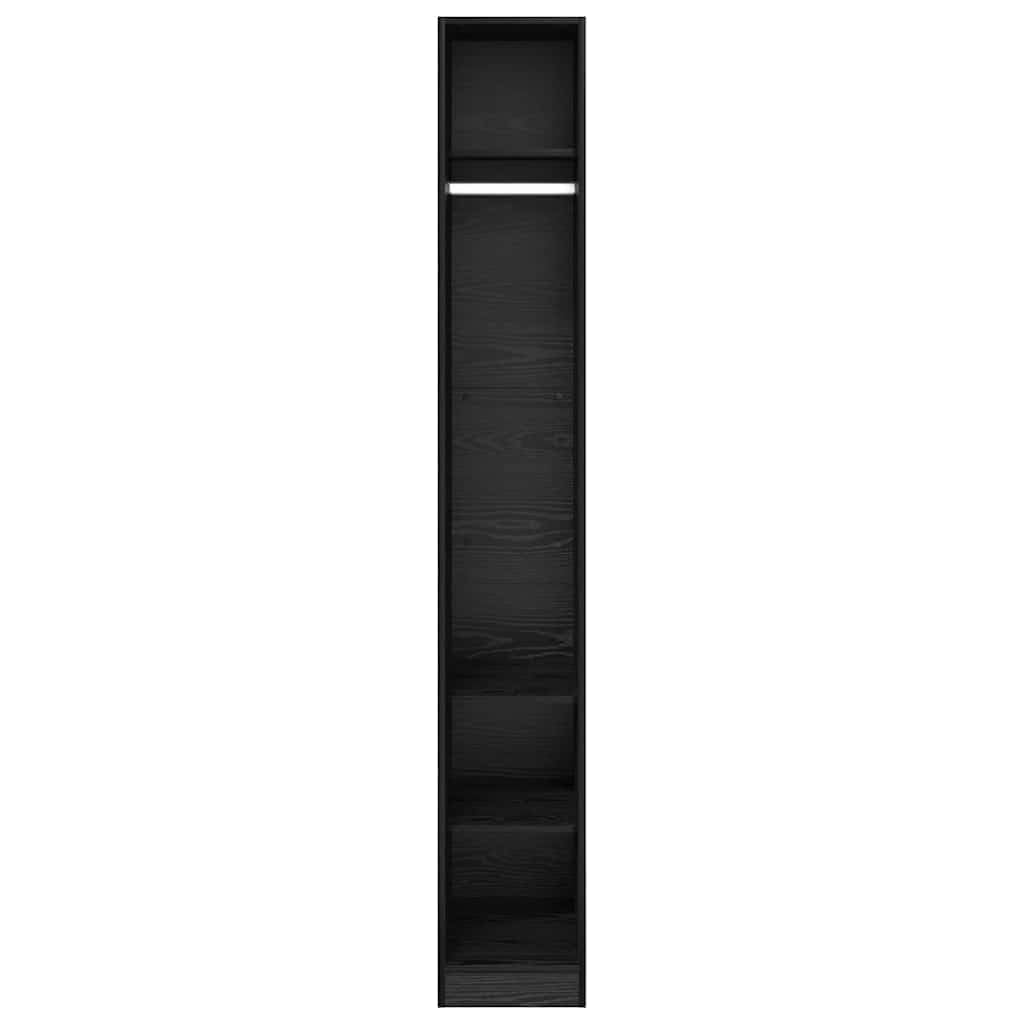 vidaXL Garderoba Czarny Dąb 50 x 30 x 200 cm Drewno inżynieryjne