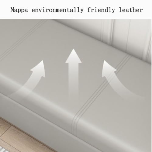 Banc extra large en cuir gris et rangement d'exception - 7