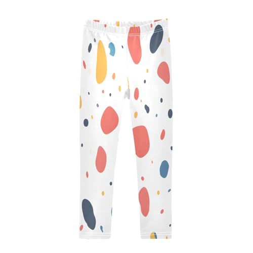 Bolaz Toddler Girls Leggings Printed Yoga Pants Leggings Red Orange Spot for Kids