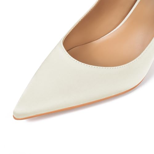 Image of XINIUNIU Heeled Mules for Women Rhinestone Heels Pointed Toe Slip On 2.5 Inch Kitten Stiletto Closed Toe Sandals Dress Wedding Pump Shoes