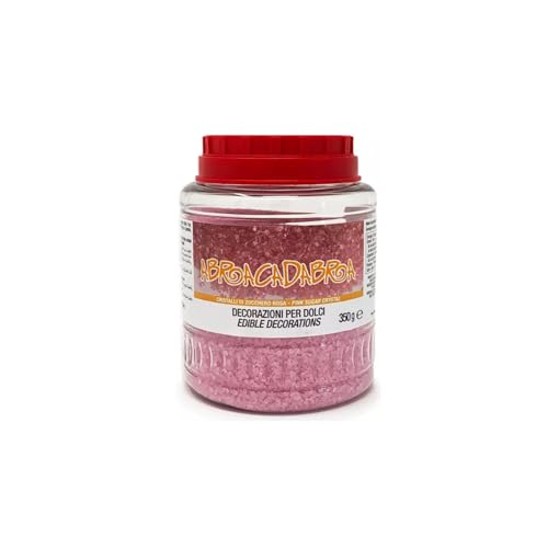 NatFood® | Cristales de Azúcar Rosa - 350 Gr | Decoraciones dulces Tortas de helado de yogur | Tarro de Azúcar de Colores