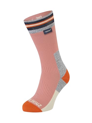 Image of SEALSKINZ Surlingham Waterproof All Weather Mid Length Striped Cuff Sock
