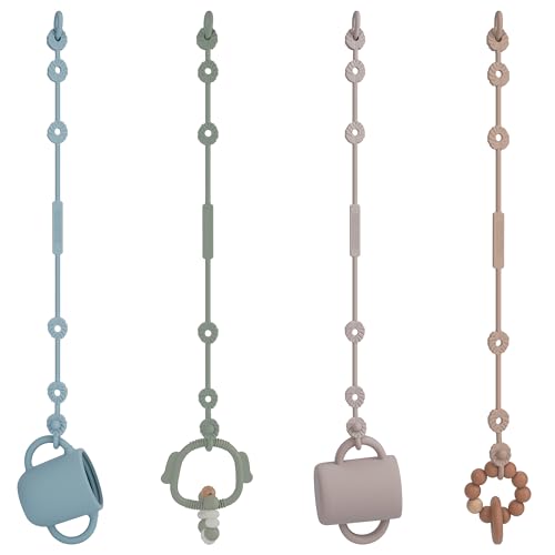 Reoewe Copas Catcher, Cinturones De Seguridad Para Juguetes, Silicona De Grado Alimenticio, Correa De Soporte Para Cochecito De Bebé, Trona Alta, Asiento De Coche, Cercado, Libre De Bpa, 4 Unidades