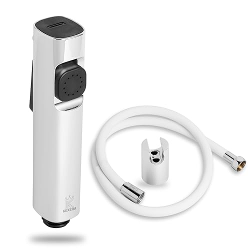 Image of Aura Dual Flow Health Faucet | India's First Silicone Hose with Brass nut | Soft & High Pressure Jet Spray | ABS Rust-Free Toilet Spray (Chrome Finish)