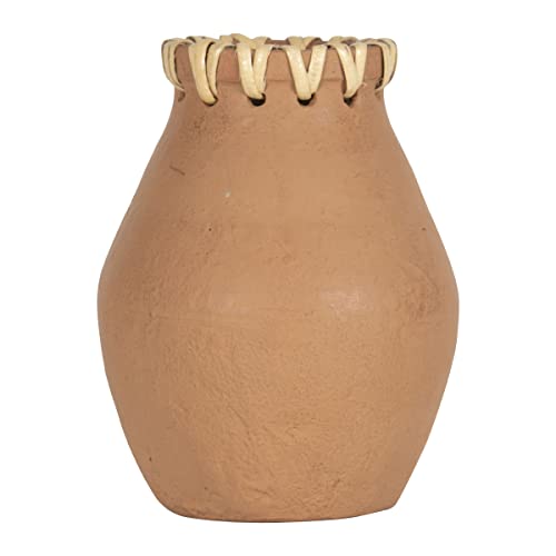 Foreside Home And Garden Terracotta & Cane Weave Vase #TOP8