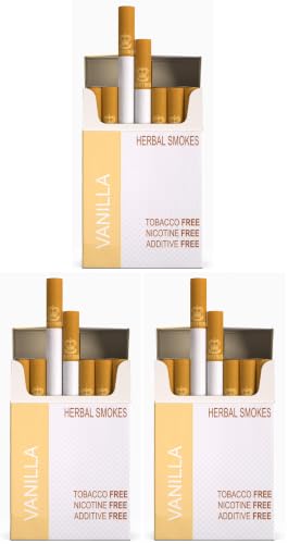 Image of Honeyrose Herbal Cigarettes inchVANILLA inch Flavor, 100% Tobacco & Nicotine FREE, 100% Natural, Herbal Smokes, Quit Smoking, Made In England (Pack of 3)