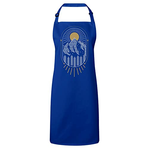 Tablier cuisine bleu premium aux finitions soignées style bohème