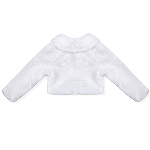 Yartina Kids Girls Faux Fur Bolero Shrug Dress Coat Princess Cape Wraps Shawl Wedding Bridesmaid Outerwear4