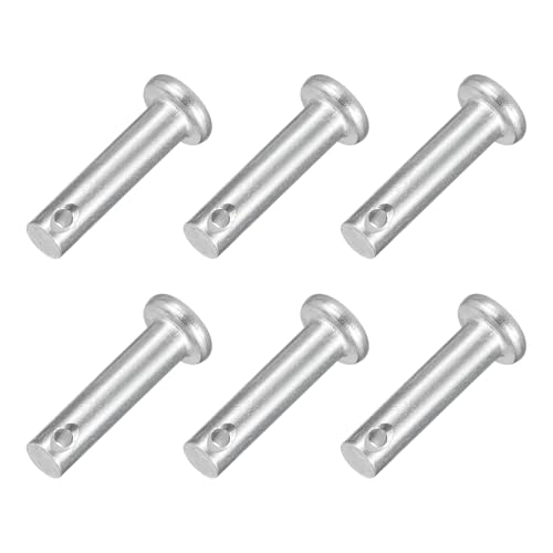 uxcell 6Pcs 3/16" x 13/16" Single Hole Clevis Pins, 304 Stainless Steel Flat Head Clevis Pins Hitch Pin for Trailer Latch, Mechanics Repair, Furniture Installation, Industrial Equipment