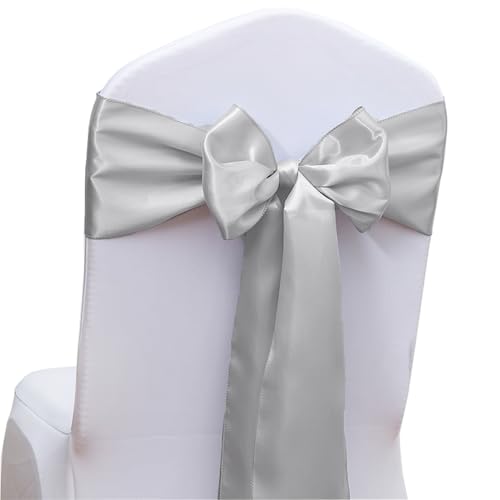 WENSINL Silver Satin Chair Sashes