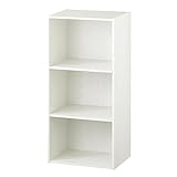 ぼん家具 カラーボックス 3段 可動棚 幅42×奥行29.1×高さ89.2cm 棚板 高さ調整 木製 A4対応 本棚 収納ボックス ホワイト