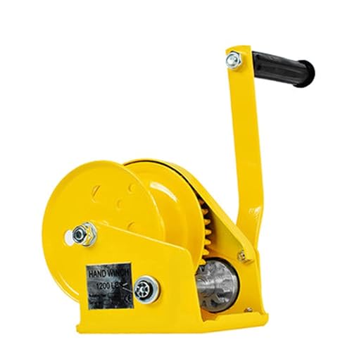 Image of Heavy Duty Brake Winch - Hand Operated, Multifunction Towing Winch for Garages and ATV, Bidirectional Self-Locking Device (1200Lb | 545Kg)