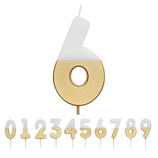 Talking Tables Vela Número 6 Blanca y Dorada para Tartas | Decoración para tartas de primera calidad | Para niños, adultos, fiesta de cumpleaños número 16, 60, aniversario, hito