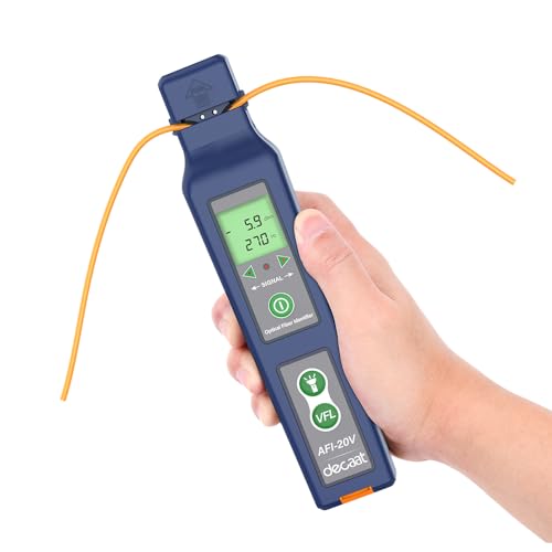 Generic Optical Fiber Identifier 800-1700nm All-in-one chuck, Built-in 5KM Visual Fault Locator VFL, OFI Fiber Traffic Detector with LED, Navy Blue