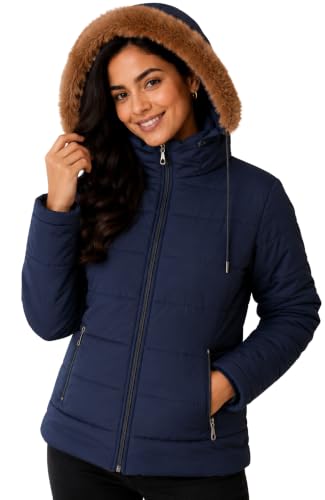 Image of SANE ORIGINALS Winter Jacket for Women with Detatchable Hoodie Cap || Lightweight Full Zipper Regular Fit Warm Jacket for Ladies