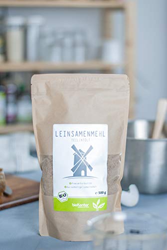 Foto von bioKontor // Leinsamenmehl, Leinmehl - teilentölt, low carb, Omega-3-Fettsäuren - 4x500 g - BIO (2000g)