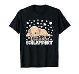 Vestito da notte splendidamente illustrato per bambini, donne e uomini che amano dormire e dormire a letto. Simpatico cucciolo di Golden Retriever addormentato con simpatiche stelle e la divertente frase ufficiale.