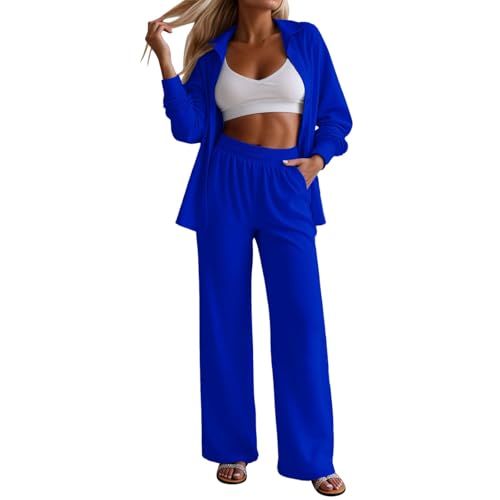 Ensemble deux pièces avec pantalon large femme chic et fluide