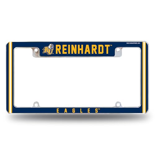 Rico Industries NCAA Reinhardt Eagles 12" x 6" Chrome All Over Automotive License Plate Frame for Car/Truck/SUV