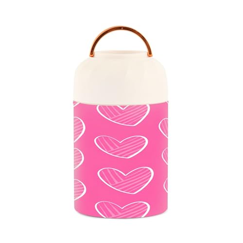 Termo para comida de 500ml con diseño de corazones, ideal para llevar tu almuerzo caliente 3