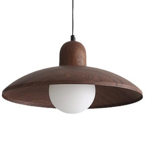 G9 Light Source Single Head Chaner, Personalized Iron Hanging Lamp Shade, Flush Mount Ceiling Pendant Light, Living Room Bedroom Bar Decoration Light Fixtures (Walnut color)