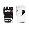 SMAI MMA Grappling Gloves - UFC Mixed Martial Arts Training, Cardio and Boxing Gloves, Half Finger Open Palm and Wrist Strap - Adjustable, Cage Fighting Punching Bag Workout