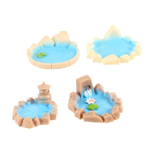 TOYANDONA 4pièces Jardin Miniature avec Figurines Décoratives pour Bassin Pelouse et Jardin Accessoires pour Féérique et Micro-Ornements Paysagers